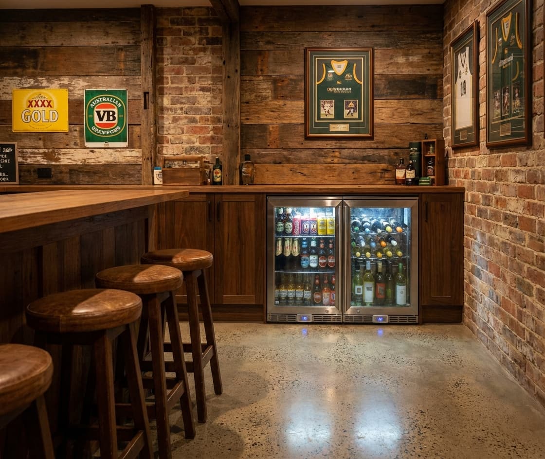 Outdoor Alfresco Rhino GSP Matching Beer And Wine Fridges - Model GSP1H-840-BW styled in outdoor entertaining setting